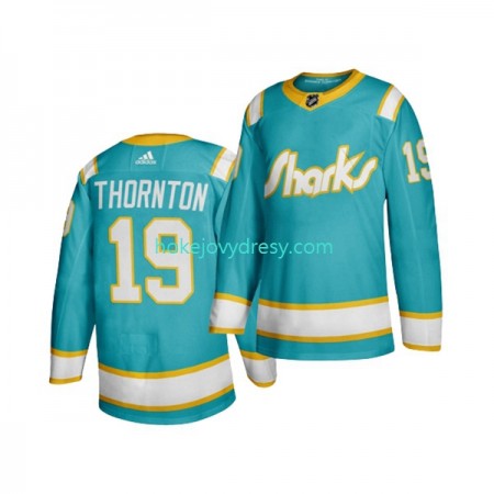 Pánské Hokejový Dres San Jose Sharks JOE THORNTON 19 Adidas Throwback Modrý Authentic